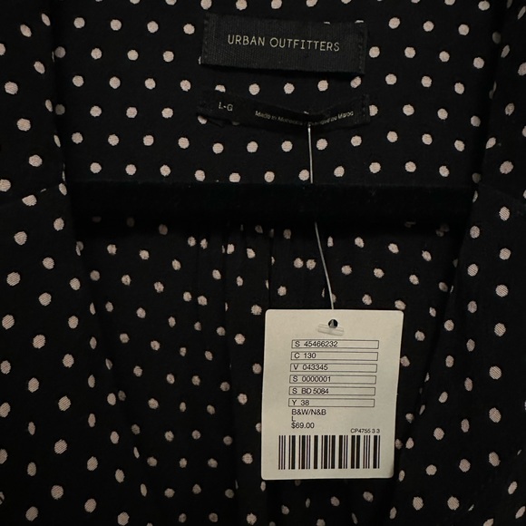 POLKA DOT BUTTON UP MIDI-DRESS - Picture 3 of 4